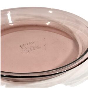 Vintage Pyrex 9”-23cm Round Glass Purple Cranberry Pie Plate 209 15 Baking Dish